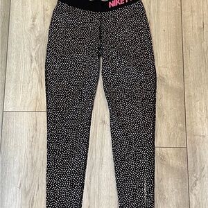 Nike Kids Black and White Dotted Leggings